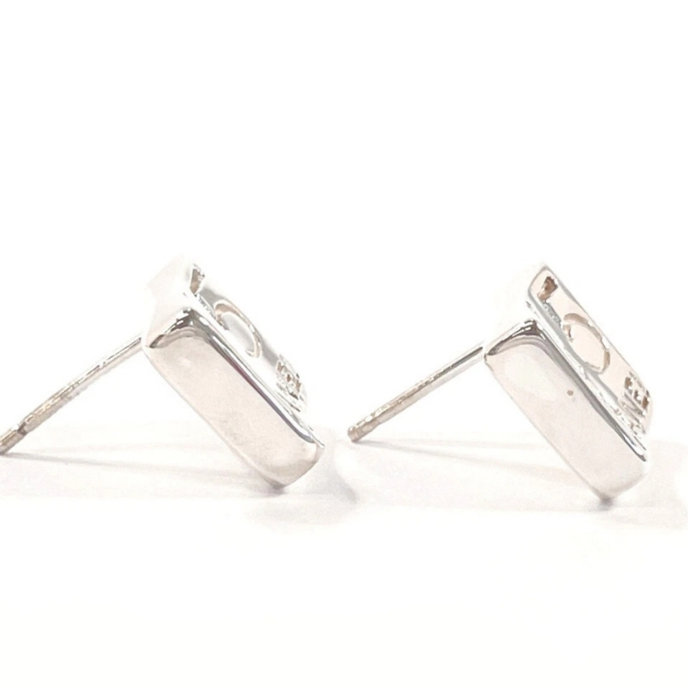 CHANEL earring square clover vintage Silver 925 - Picture 3 of 4